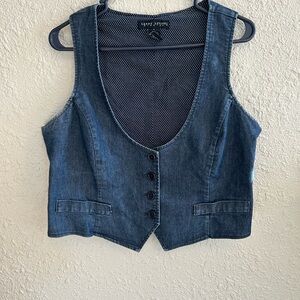 Larry Levine Dark Blue Denim Vest